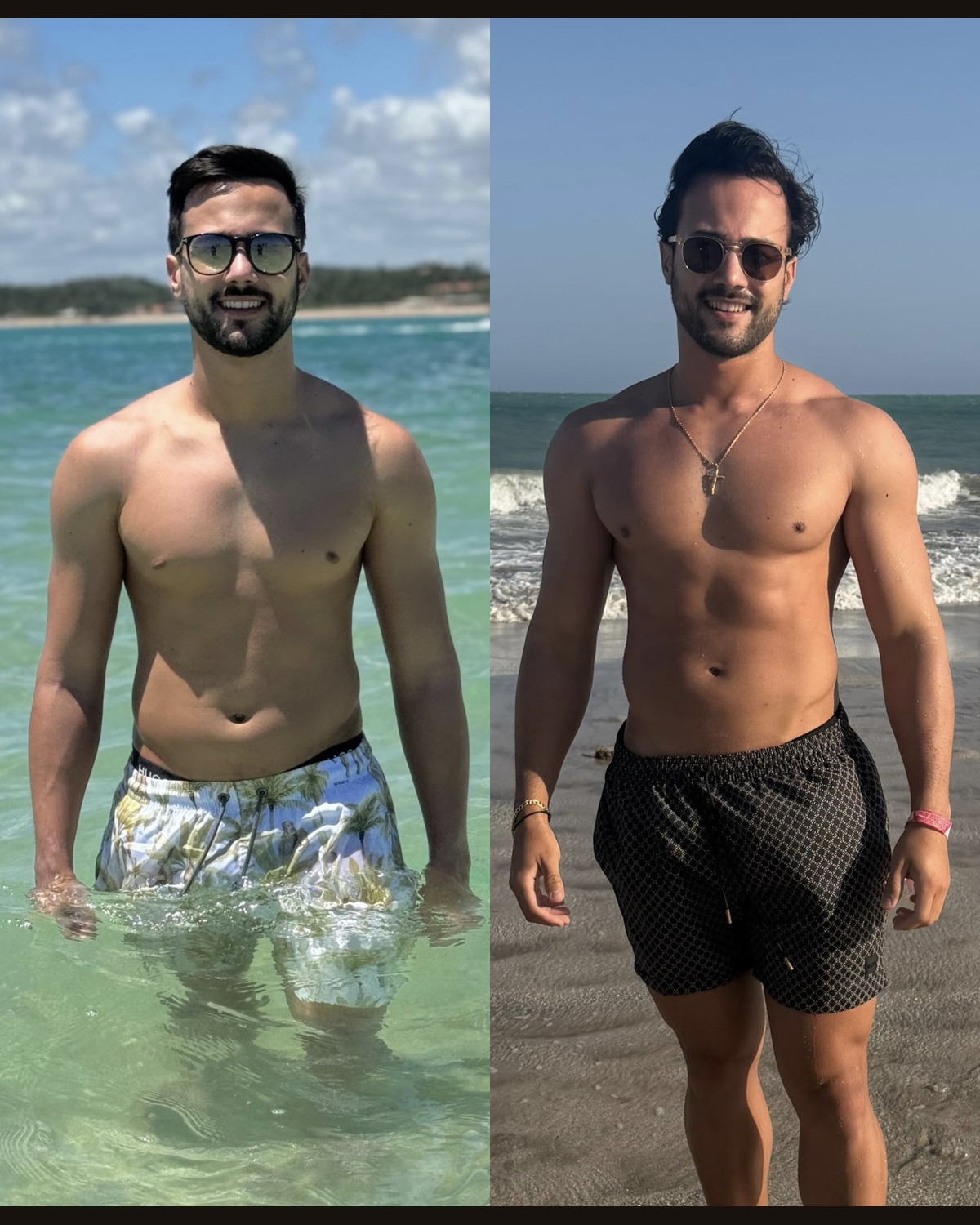 Transformação antes e depois — aluno 2